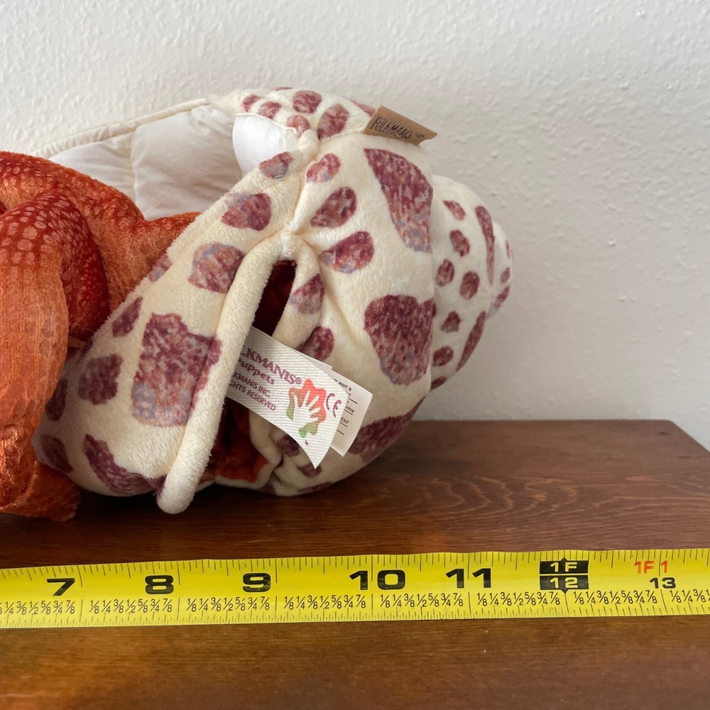 Folkmanis Puppets 12" Hermit Crab Hand Puppet Spotted Pattern Shell Orange Crab - Picture 15 of 15